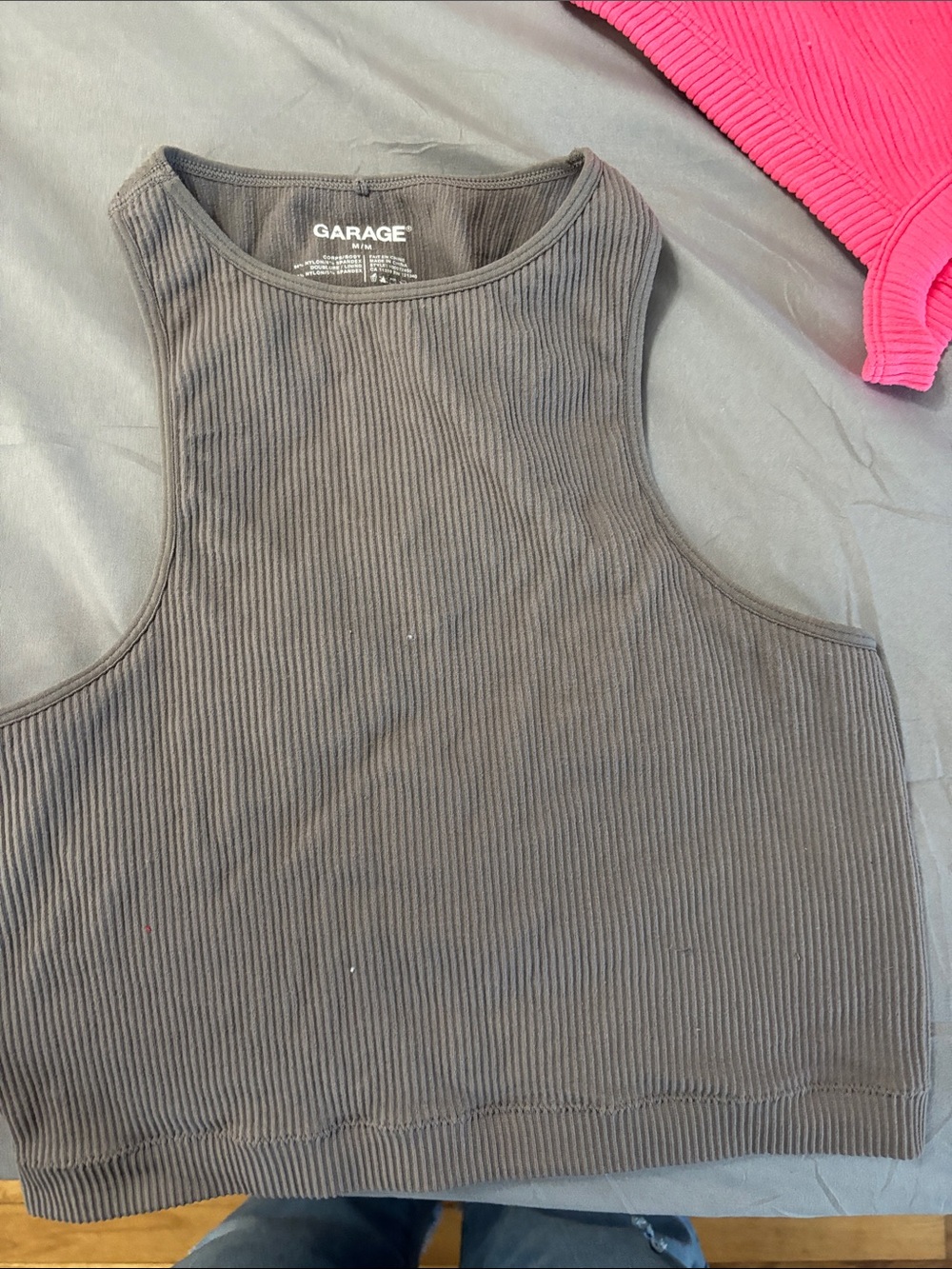 Garage Women's Gray Ribbed Tank Top